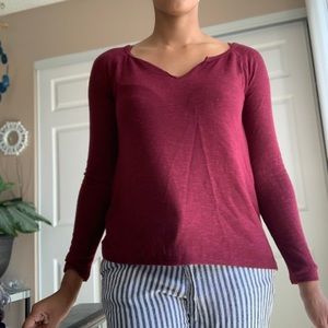 Red cozy knit long sleeve